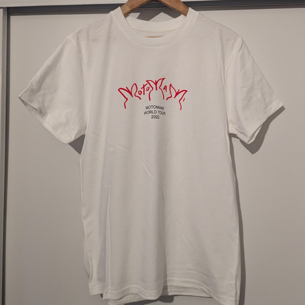 White Graphic Tee with Red Accents